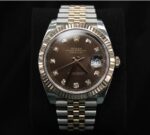 Rolex Datejust 41mm Ref. 126331Rolex Datejust 41mm Ref. 126331 – Diamond DialWebsite Description: Elevate your collection with the Rolex Datejust 41 Ref. 126331, featuring a sophisticated chocolate dial set with diamond hour markers, a luxurious 18K Everose gold and Oystersteel construction, and the iconic fluted Everose gold bezel. Finished with Rolex’s signature Jubilee bracelet and Cyclops date magnification, this timepiece combines timeless elegance with unmistakable luxury.