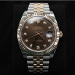 Rolex Datejust 41mm Ref. 126331Rolex Datejust 41mm Ref. 126331 – Diamond DialWebsite Description: Elevate your collection with the Rolex Datejust 41 Ref. 126331, featuring a sophisticated chocolate dial set with diamond hour markers, a luxurious 18K Everose gold and Oystersteel construction, and the iconic fluted Everose gold bezel. Finished with Rolex’s signature Jubilee bracelet and Cyclops date magnification, this timepiece combines timeless elegance with unmistakable luxury.